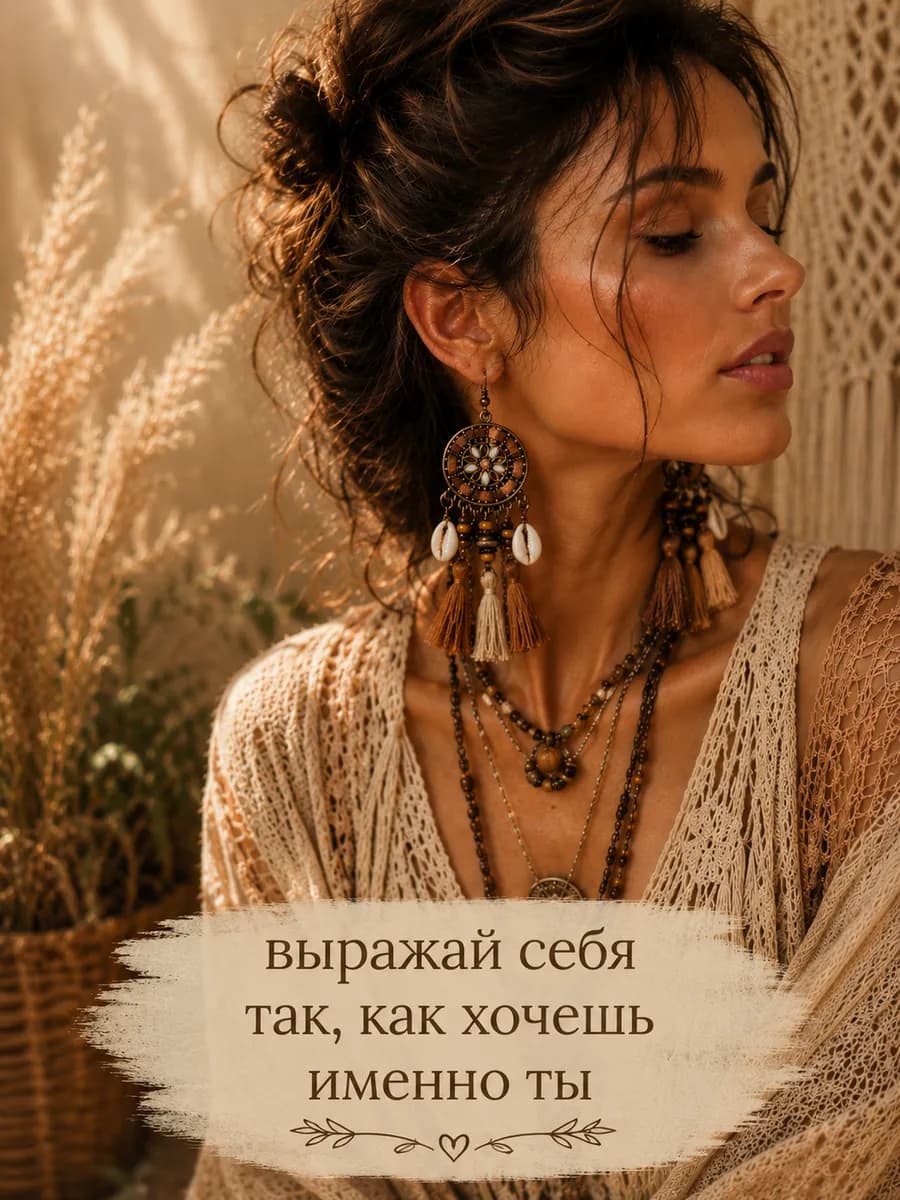 Этно серьги в стиле бохо 2