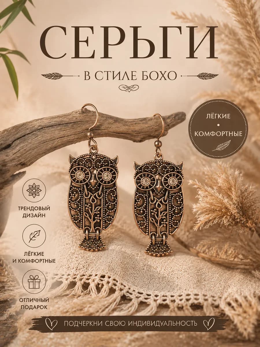 Серьги с стиле бохо