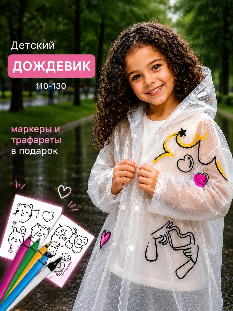 Дождевик детский * 120-155