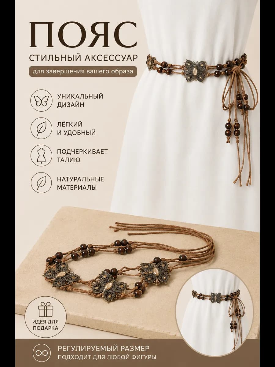 Пояс декоративный в стиле бохо * A
