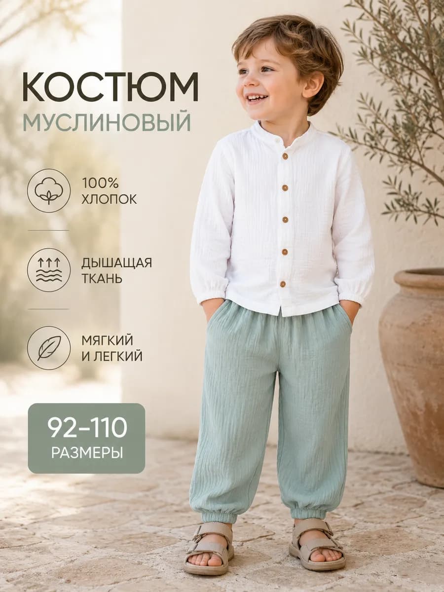 Костюм муслиновый детский * 104