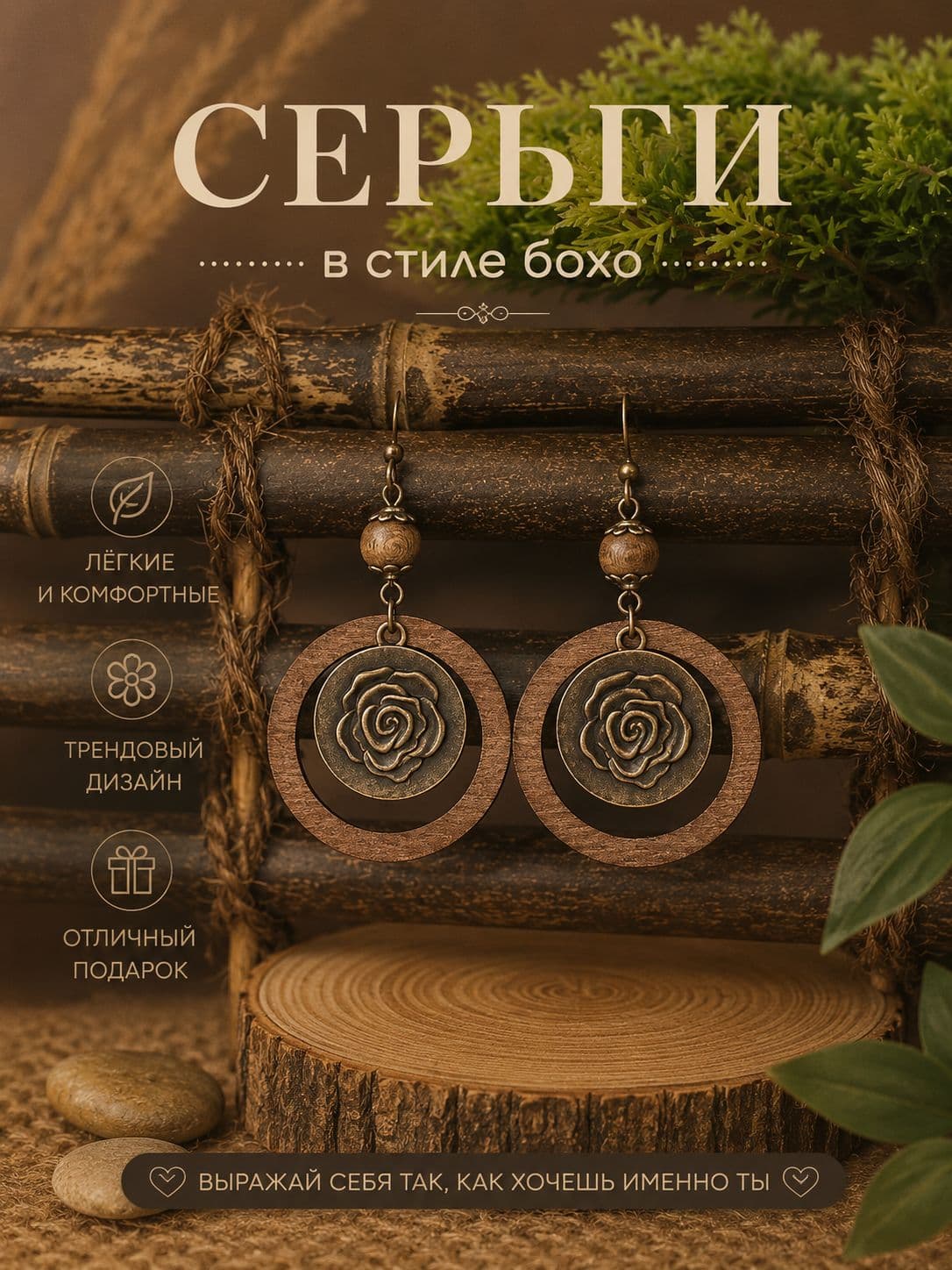 Серьги с стиле бохо