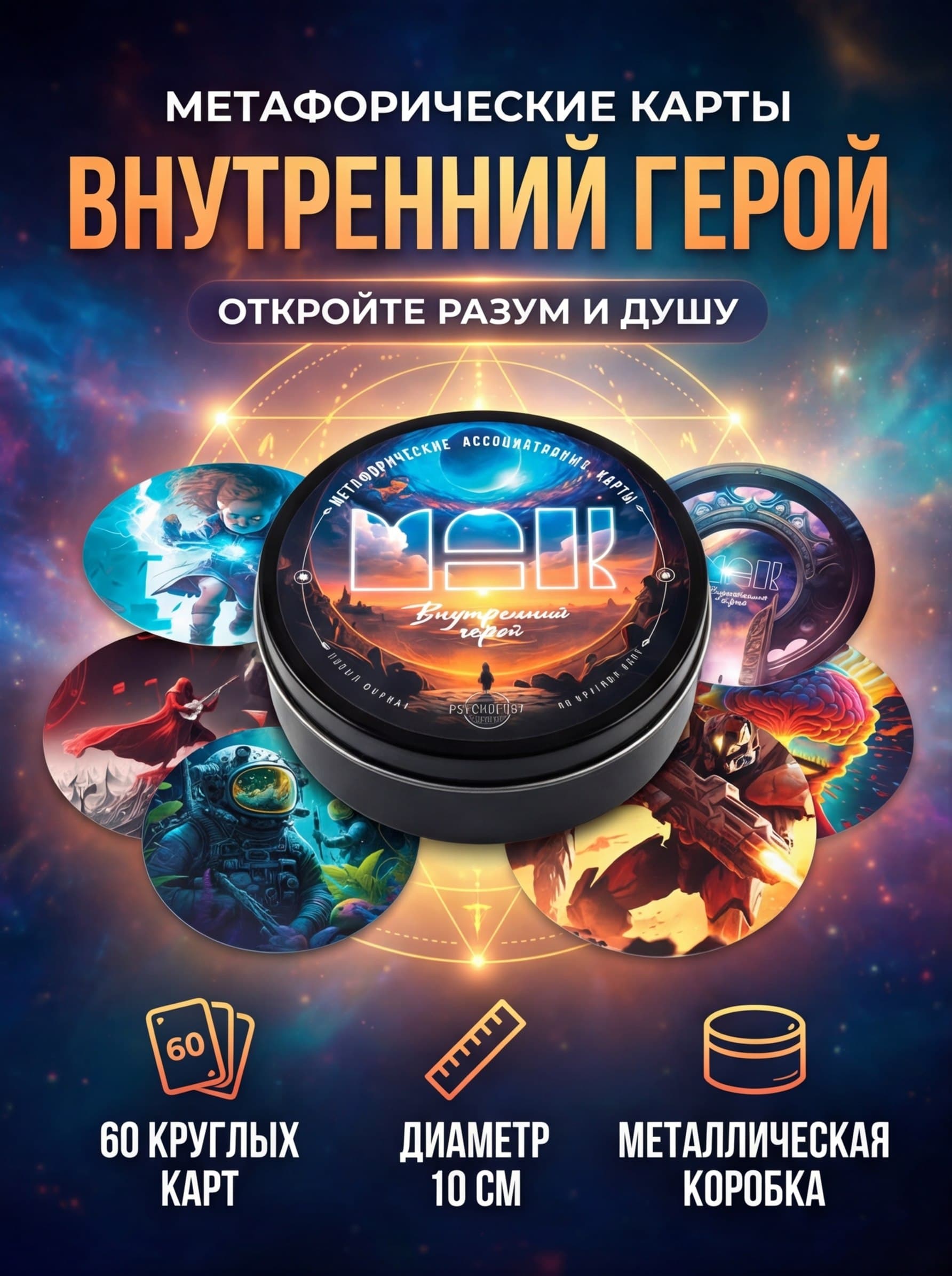 Метафорические карты Внутренний герой , 60 карт