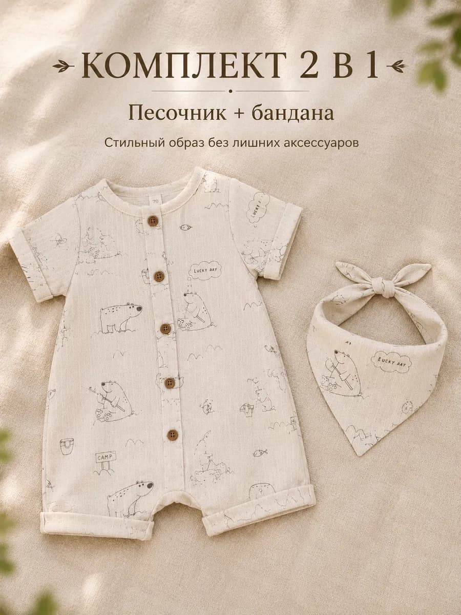 Песочник с банданой льняной * 68 2