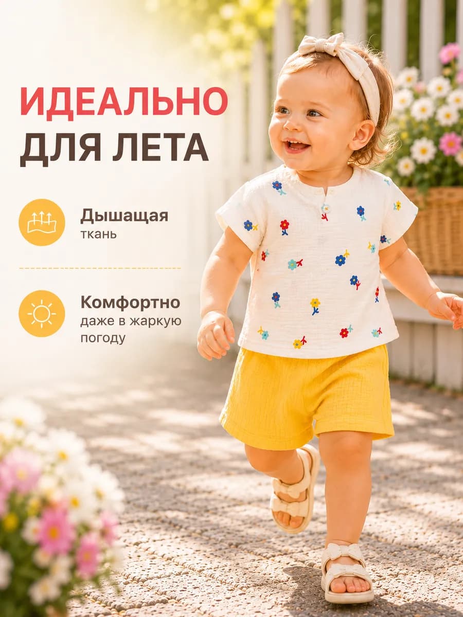 Костюм для девочки муслиновый * 74 3