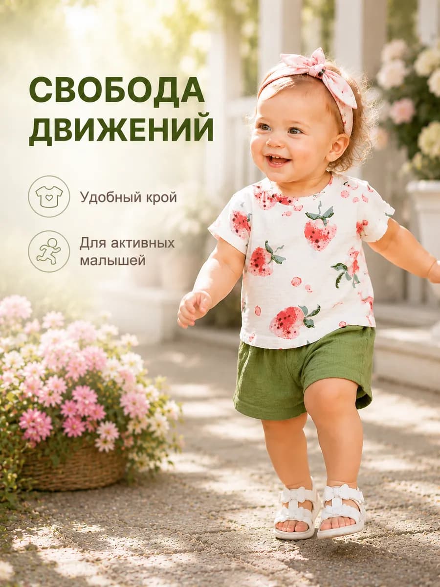 Костюм для девочки муслиновый * 68 3